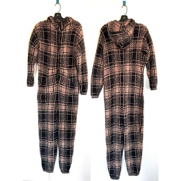 Skims Cozy Knit onesie Jumpsuit in plaid M - Picture 7 of 13
